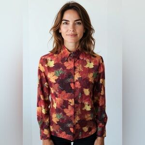 Escada Sport Shirt w/Autumn Leaves Print